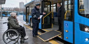 Перевозчика оштрафовали на 30 тысяч рублей: у дверей для пассажиров на колясках не было знаков, а в салоне — информации шрифтом Брайля